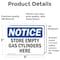 Signmission Store Empty Gas Cylinders Here OSHA Notice Sign, Vinyl Decal, 5in W x 3.5in L, 2PK OS-2PACK-NS-D-35-L-16628 - alternate 3